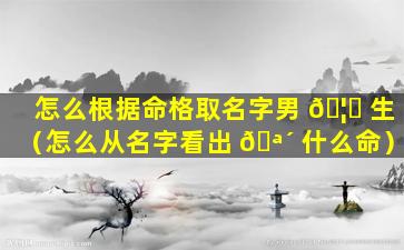 怎么根据命格取名字男 🦄 生（怎么从名字看出 🪴 什么命）